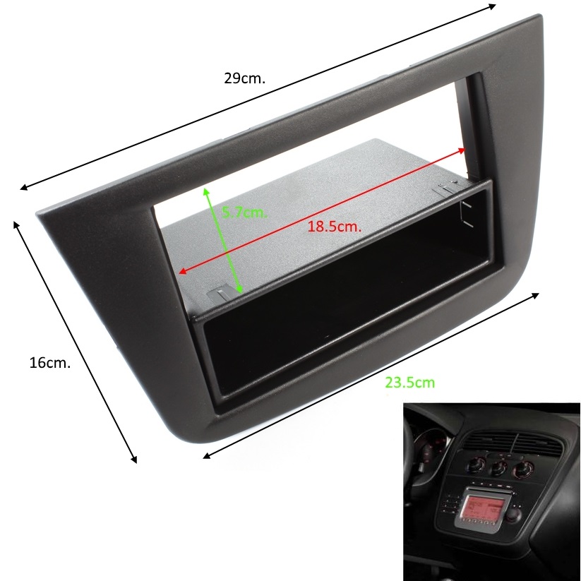 RAM SEAT ALTEA 2004- BLACK Рамка за автомобилно радио и мултимедия SEAT ALTEA 2004- 1DIN черен цвят