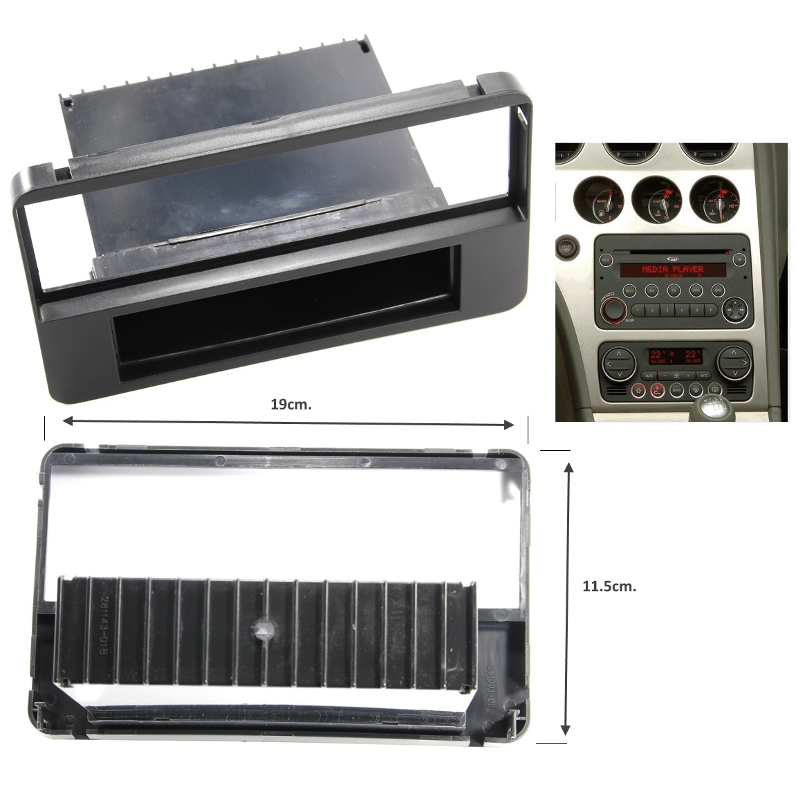 RAM ALFA 159 2005- 2DIN BOX Рамка за автомобилно радио ALFA 159 2005- 2DIN/1DIN с рафт
