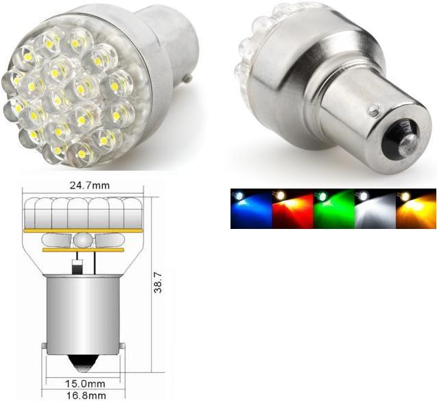 SVE BA15S 19LED RED Светодиодна крушка авто BA15S 19LED червен