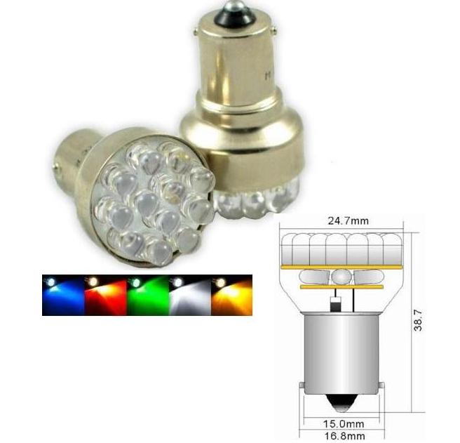 SVE BA15S 12LED YELOW Светодиодна крушка авто BA15S 12L жълт