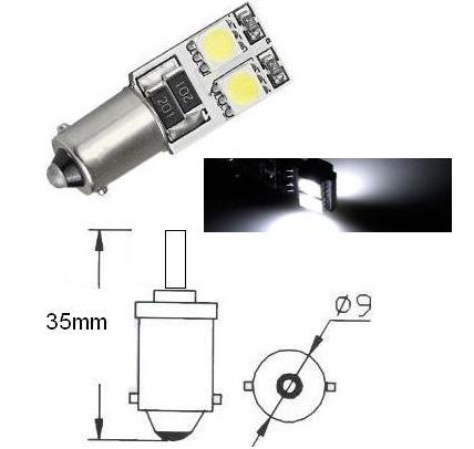SVE BA9S 4X5050 CANBUS WHITE Светодиодна крушка авто BA9S 4X5050 CANBUS