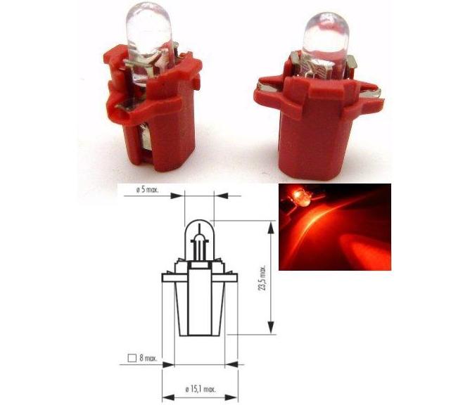 SVE B8.3D RED Светодиодна крушка авто B8.3D червен