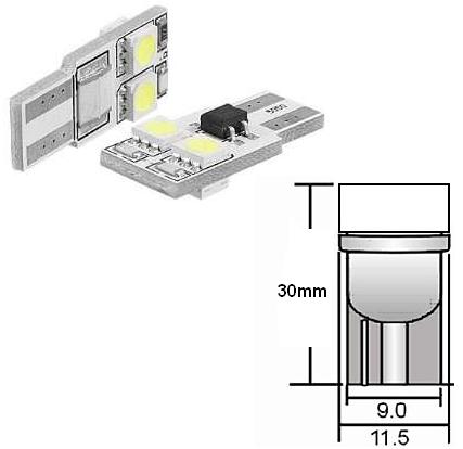 SVE T10 W5W 4X5050 CAN WHITE Светодиодна крушка авто T10 W5W 4X5050 CAN