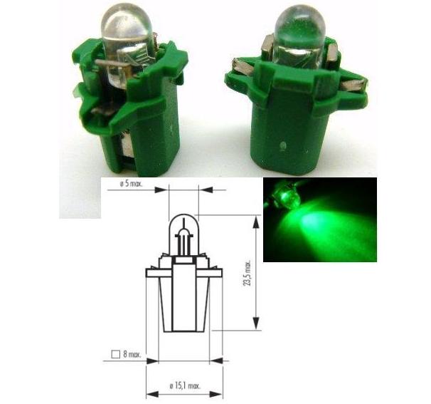 SVE B8.3D GREEN Светодиодна крушка авто B8.3D зелен