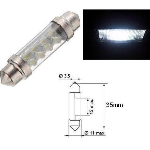 SVE C5W 36MM 8LEDX3MM WHITE Светодиодна крушка авто C5W 36mm. 8LEDX3mm.