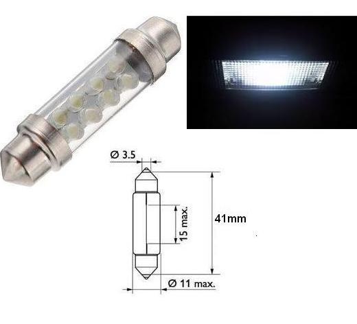 SVE C5W 41MM 8LEDX3MM WHITE Светодиодна крушка авто C5W 41mm. 8LEDX3mm.