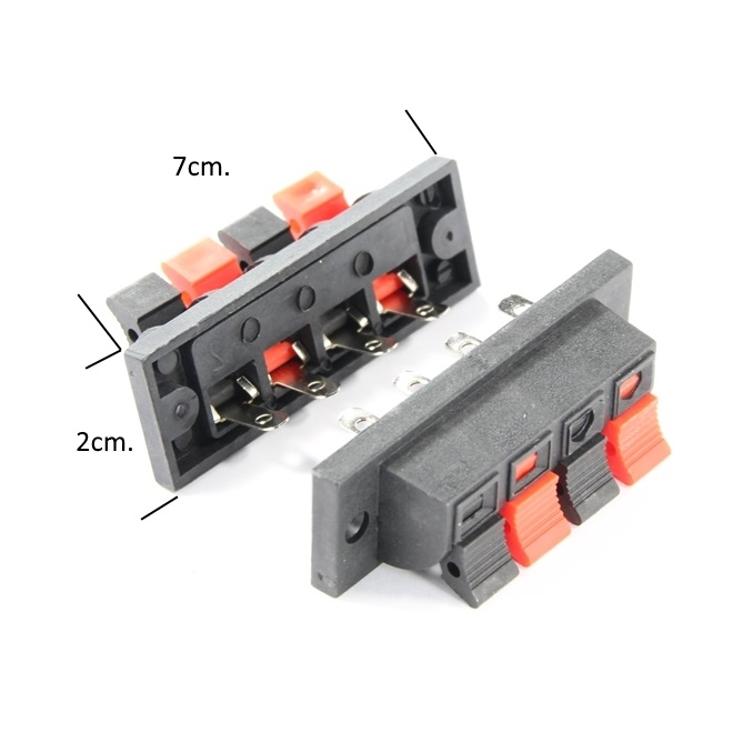 TER 4PIN 7X2 Терминал букса за тонколона 4-PIN 7X2cm.