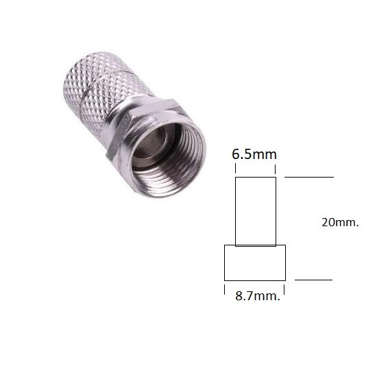 BUK F 6.5 F конектор букса за коаксиален кабел 6.5mm.