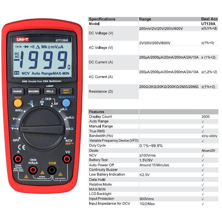 MUL UT139A UNI-T Мултицет UT139А UNI-T