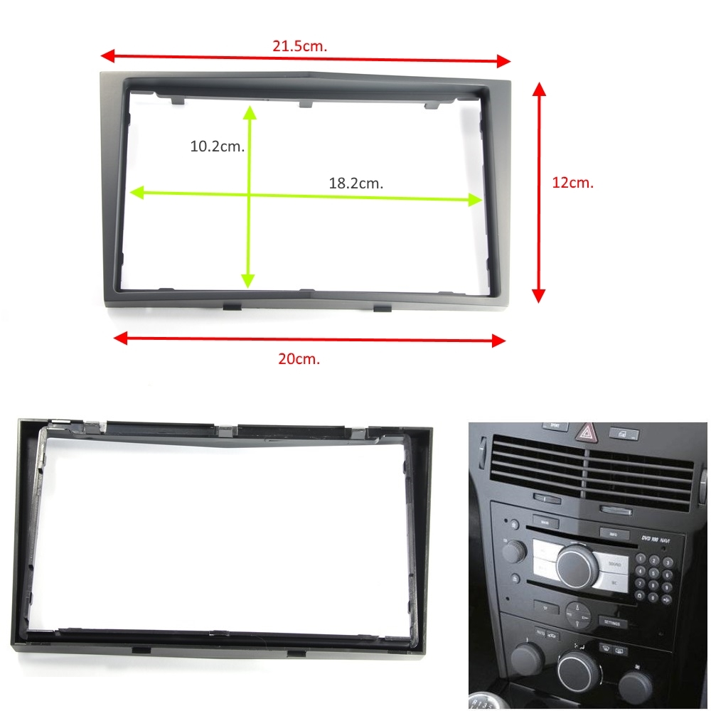 RAM OPEL ASTRA H 2004- 2DIN DARK GREY Рамка за автомобилно радио мултимедия OPEL ASTRA H 2004-2DIN VIVARO ZAFIRA ТЪМНО СИВО
