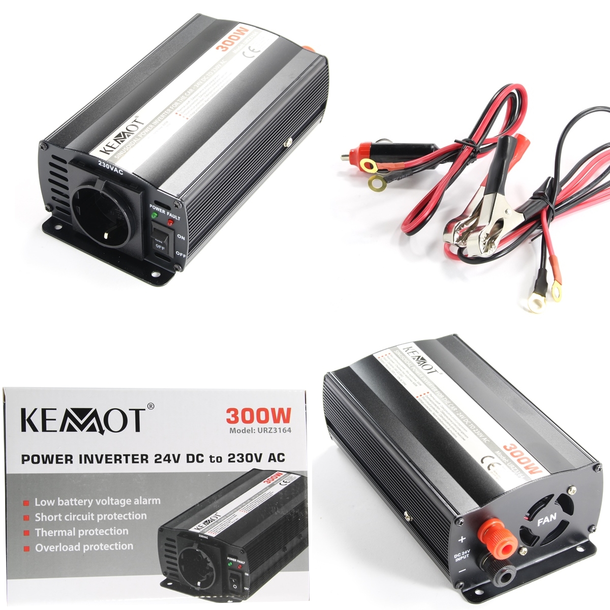 INV 24V/230V 300W KEMOT Инвертор преобразувател 24V/230V 300W KEMOT