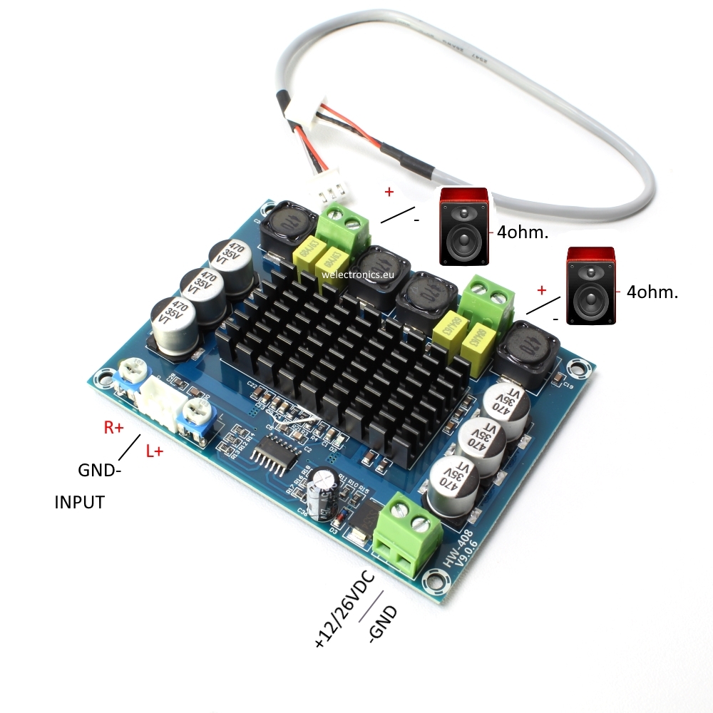 KIT D 2X50W STEREO TPA3116D2 Кит платка усилвател 2X50W стерео D-клас TPA3116D2