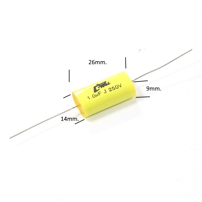 KON 1MF 250V Неполярен кондензатор за филтър 1mF 250V