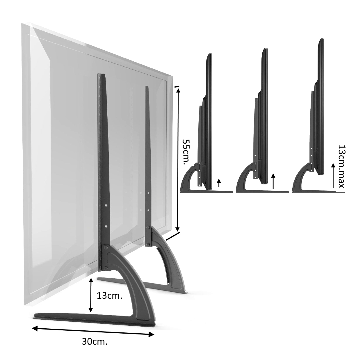 STO TV 02 70CM Универсална настолна метална стойка за телевизор 02 70cm.