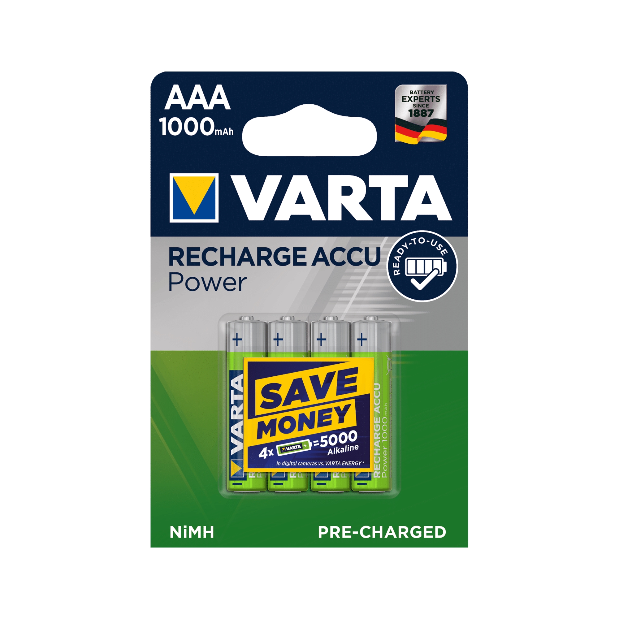 AKU AAA 1000MAH VARTA Акумулаторна батерия AAA 1.2V 1000mah. VARTA 1бр.