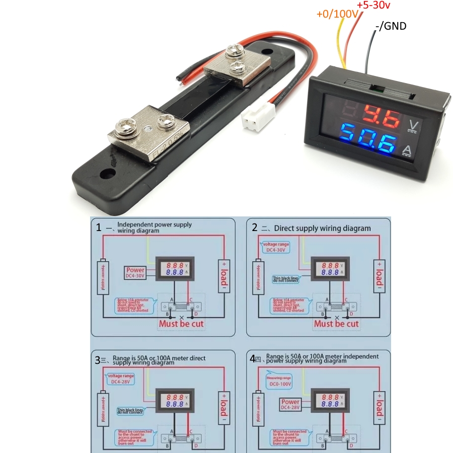 VOL AMPER 0-100V 0-50A Волтметър 0-100V Амперметър 0-50A