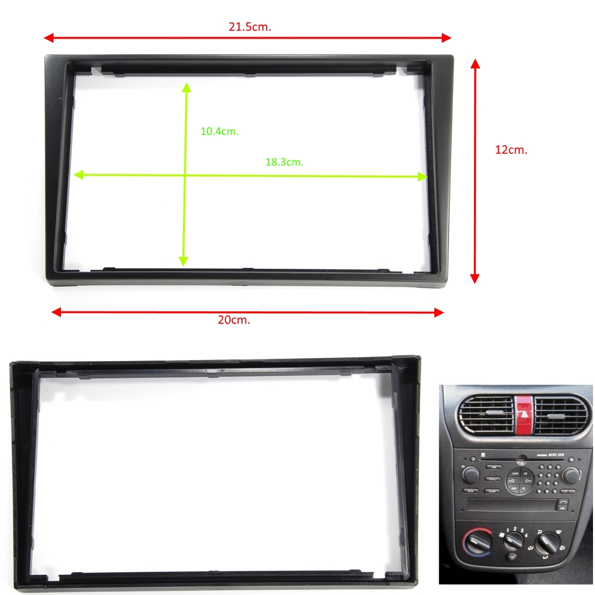 RAM OPEL RENAULT SUZUKI 2DIN BLACK Рамка за автомобилно радио мултимедия OPEL RENAULT SUZUKI 2DIN ЧЕРНА