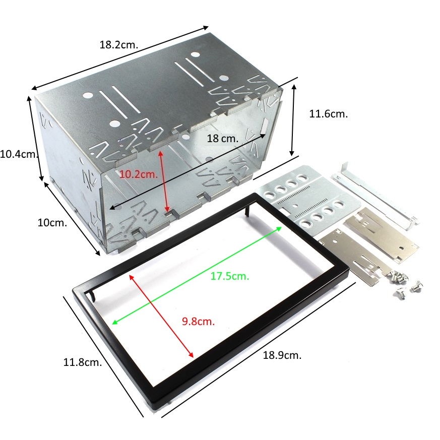 RAM 2DIN KIT 116MM Универсална Рамка и шейна за радио мултимедия 2DIN 116mm.