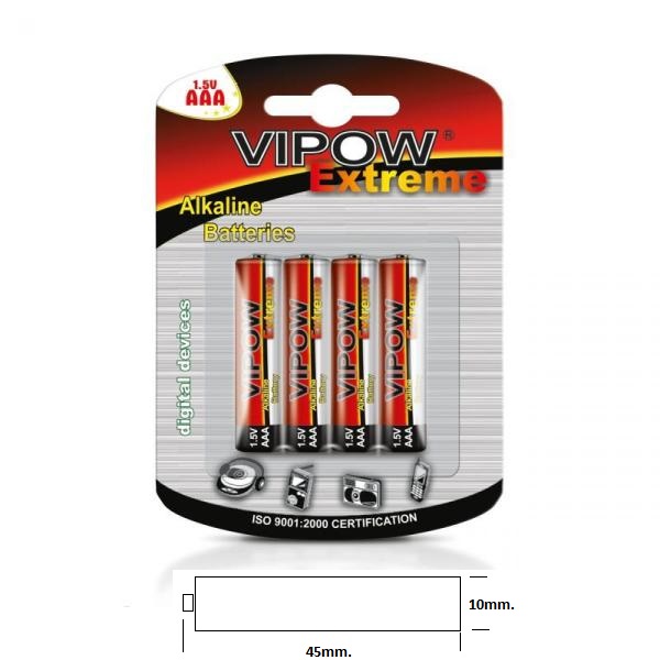 BAT AAA VIPOW EXTREME 4X Батерия алкална AAA 1.5V VIPOW EXTREME 4  1бр.