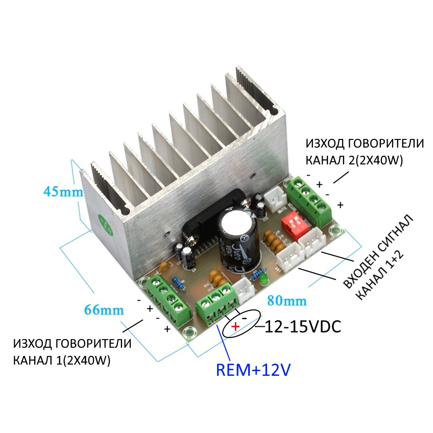 KIT 4X41W TDA7388 Кит платка усилвател KIT 4X41W TDA7388