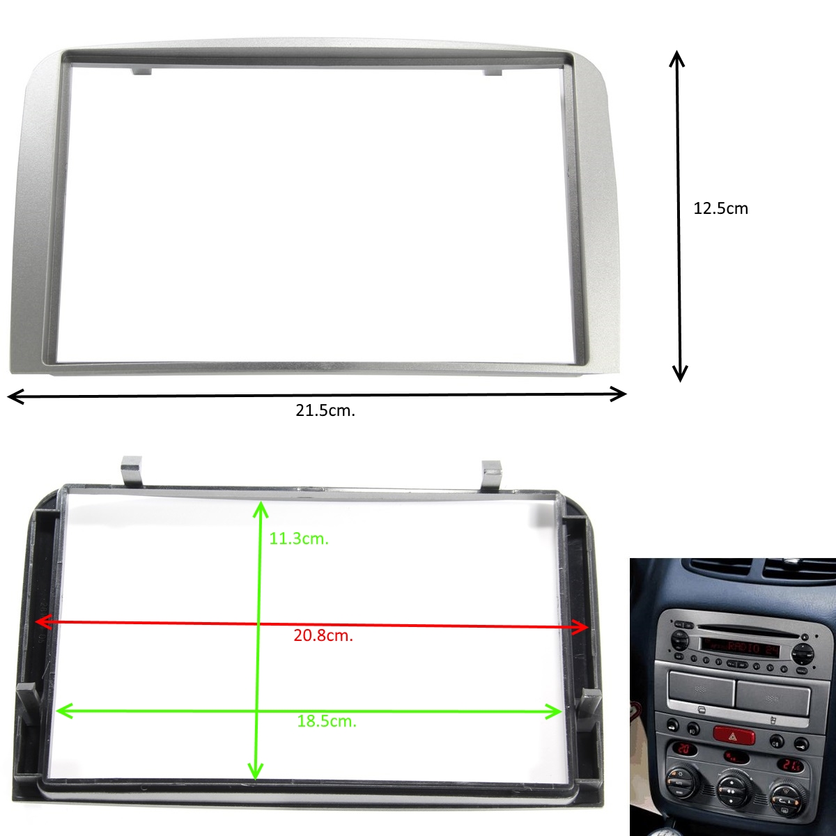 Рамка за автомобилно радио мултимедия ALFA 147 2005- 2DIN сребриста