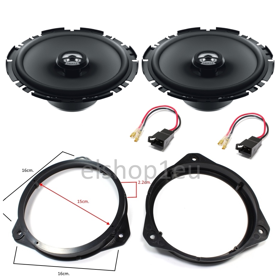 KIT AUDIO FIAT PUNTO/PANDA HERTZ 170.3 Комплект говорители и фланци за FIAT PUNTO,PANDA,TIPO,HERTZ 