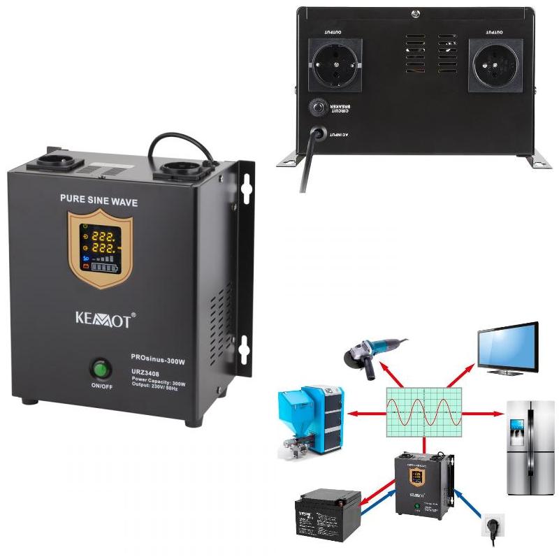 ZAH PROSINUS 300 VERTIKAL Резервно захранване за отоплителни и други системи с чиста синусоида  12/220V 300W Вертикално