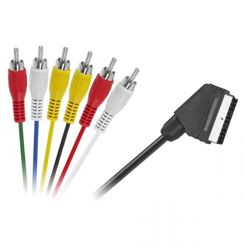 KAB SCART-6RCA 1.2M Кабел скарт евро букса /6RCA 1.2m.