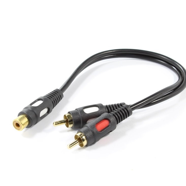 KAB 1RCA GN-2RCA Кабел чинч разклонител RCA женско/2RCA 25cm.