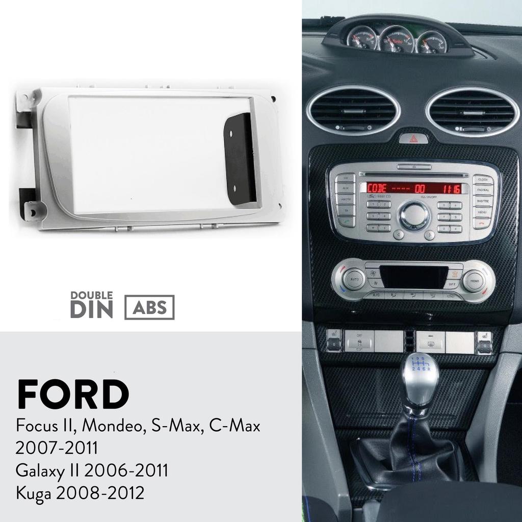 RAM FORD FOCUS GALAXY C S-MAX 2007-SILVER Рамка за автомобилно радио FORD FOCUS GALAXY MONDEO C S-MAX 2007- 2DIN SILVER