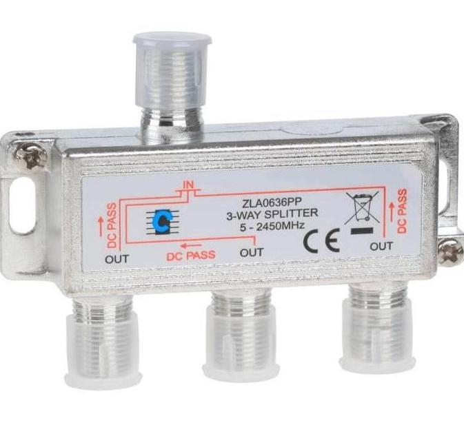 Сплитер разклонител за кабелна 1/3 5-2450MHz