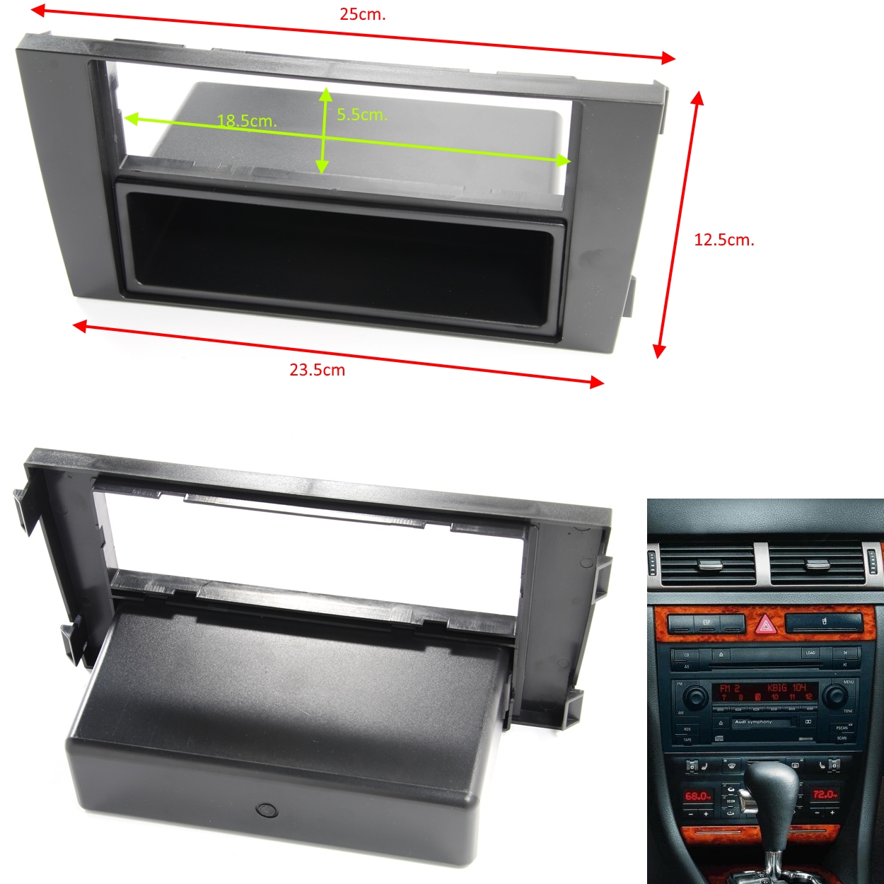 Рамка за авто радио и мултимедия AUDI A6 C5,2001-2005,1/2DIN