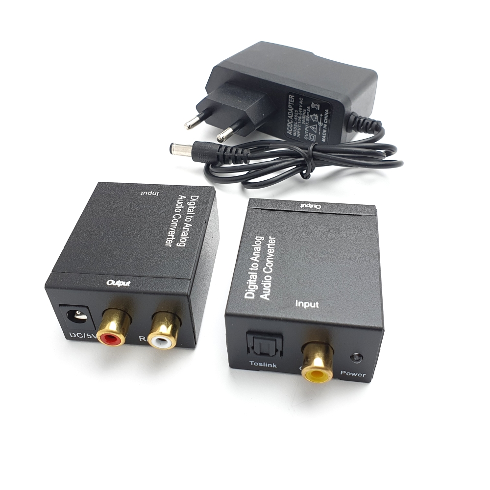Преход конвертор оптичен към аналогов OPTICAL TOSLINK/2RCA