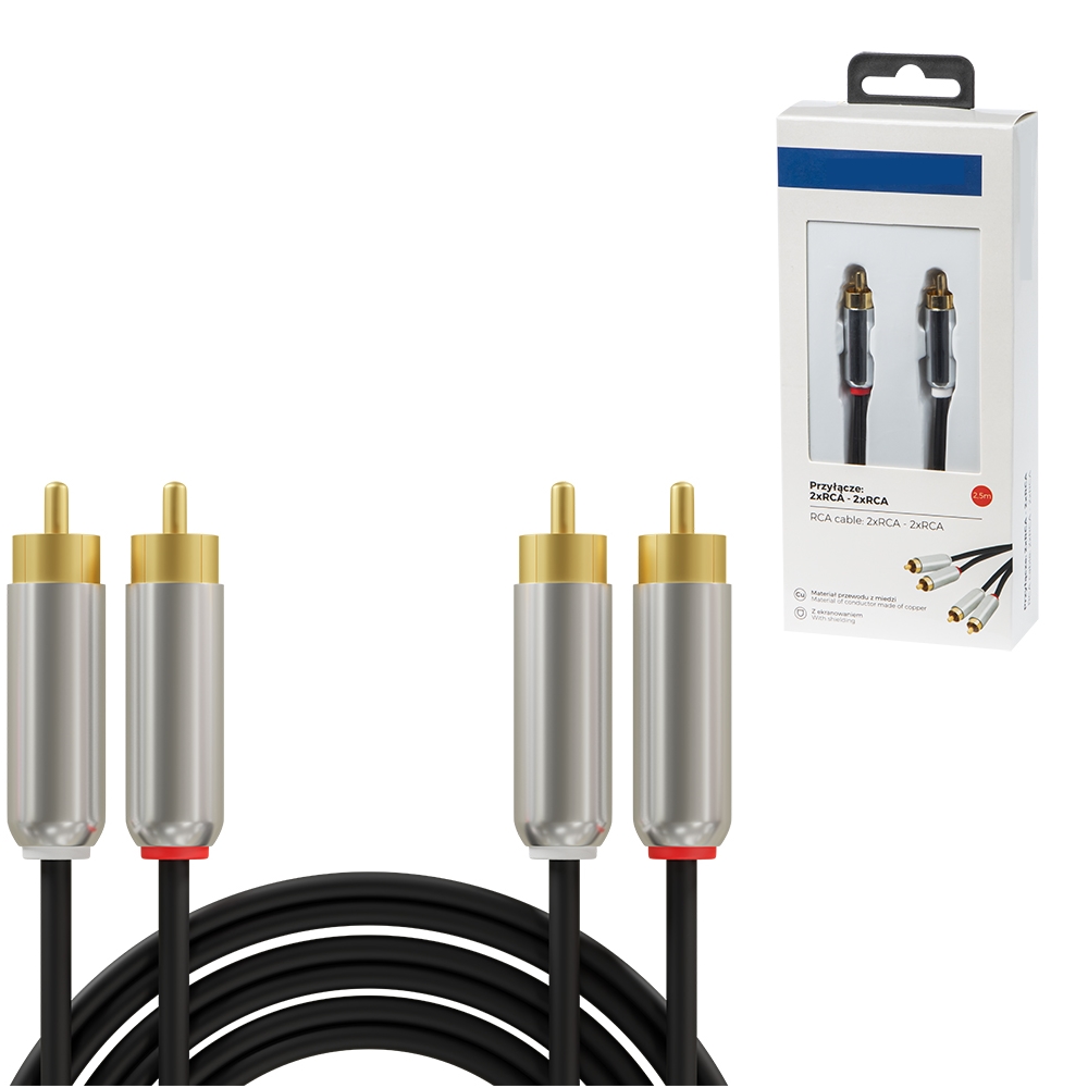 Кабел чинч 2RCA/2RCA 2.5m. HQ