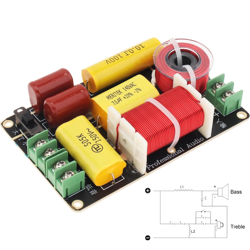 Двулентов филтър за тонколона 4-12ohm. 250W