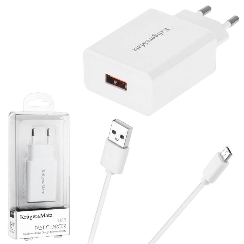Бързо зарядно USB+MICRO USB 220V/5V 2.4A