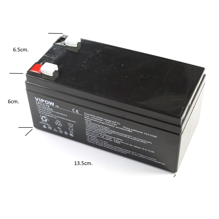 Акумулатор 12V 3.3Ah VIPOW