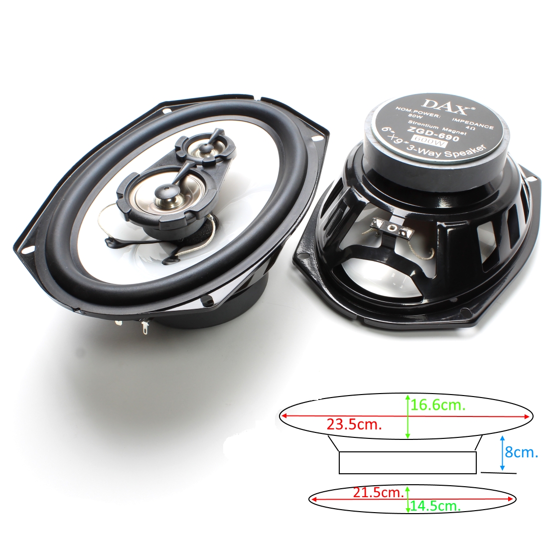 Говорители за автомобил ZGD-690 6X9" 4ohm. Комплект 2бр.