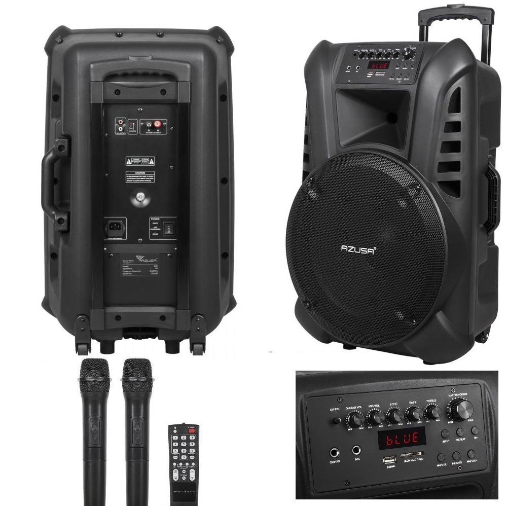 Преносима тонколона с усилвател и акумулатор 15" FM/SD/BLUETHOOT/USB