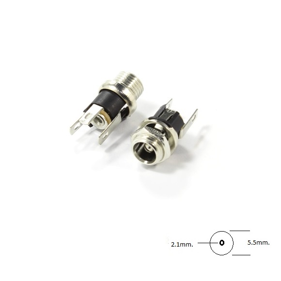 Гнездо букса за захранване 2.1/5.5mm. метално