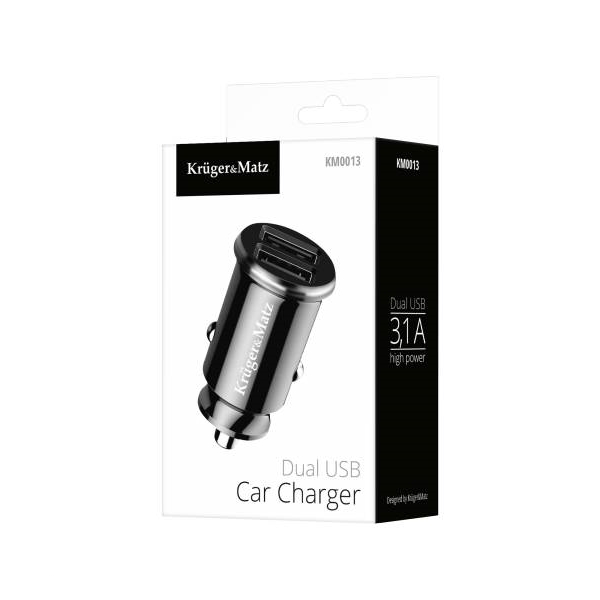 Зарядно USB X2 12V-24V 3.1A Kruger&Matz